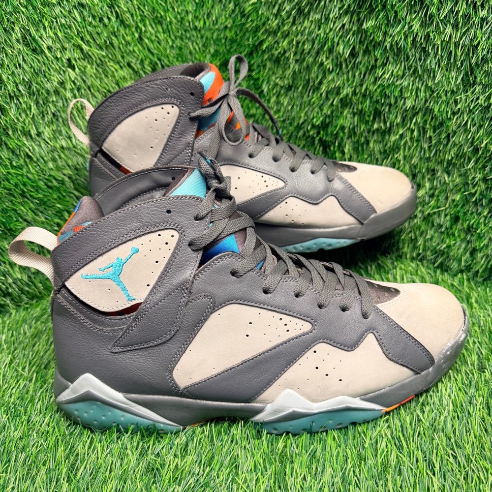 Air Jordan 7 Retro‎ Barcelona Days Dark Grey Wolf Grey 304775-016 Mens Size 12
